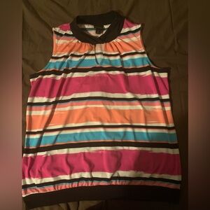 Worthington Striped Sleeveless Top in Pink, Blue, Black
